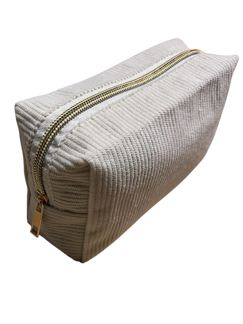 Cream Corduroy Makeup Case